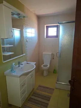 Kupatilo opremljeno umivaonikom, WC šoljom i tuš kabinom. - image 11