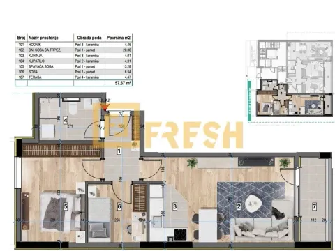 Prodaja, dvosoban stan, 57m², Zabjelo, Podgorica - image 6