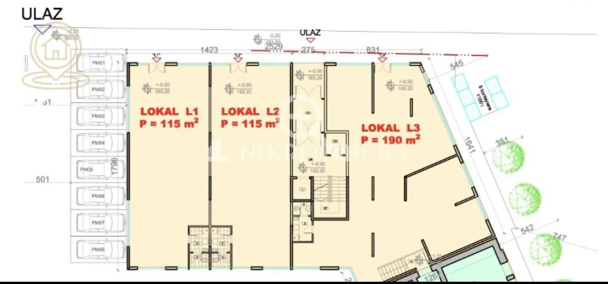 Rent, office space, 296m², Palilula, Niš
