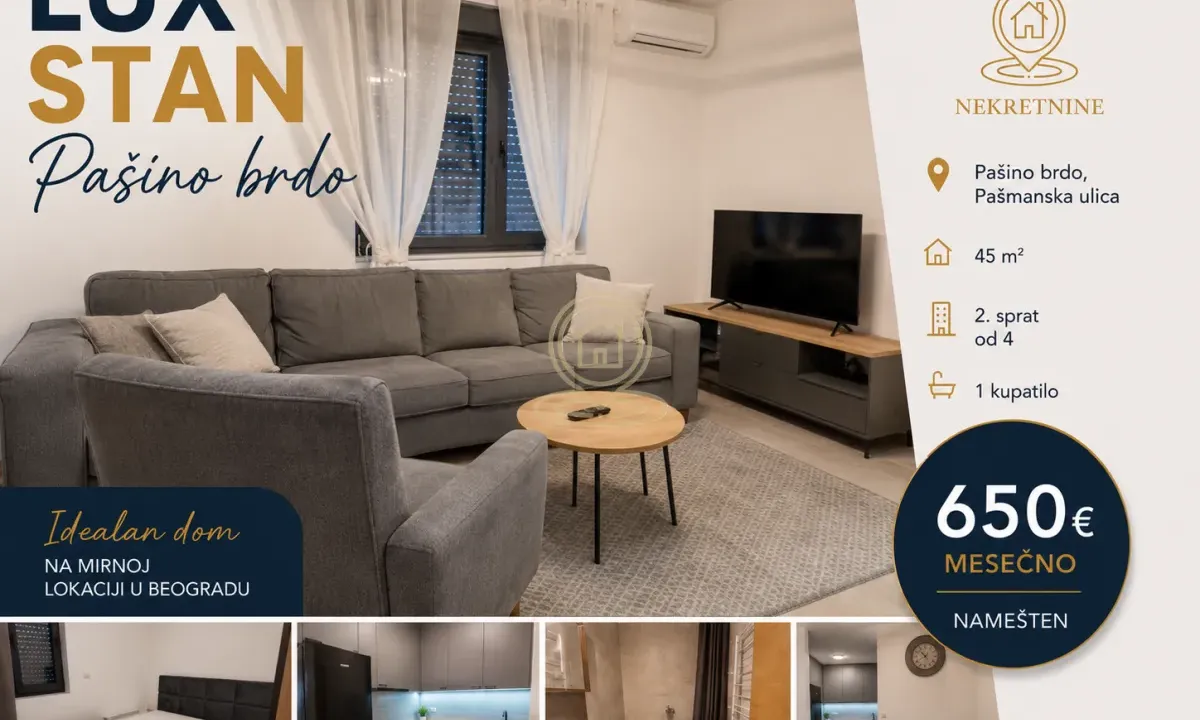 Rent, two bedroom apartment, 45m², Pasino Brdo, Voždovac Sve Podlokacije
