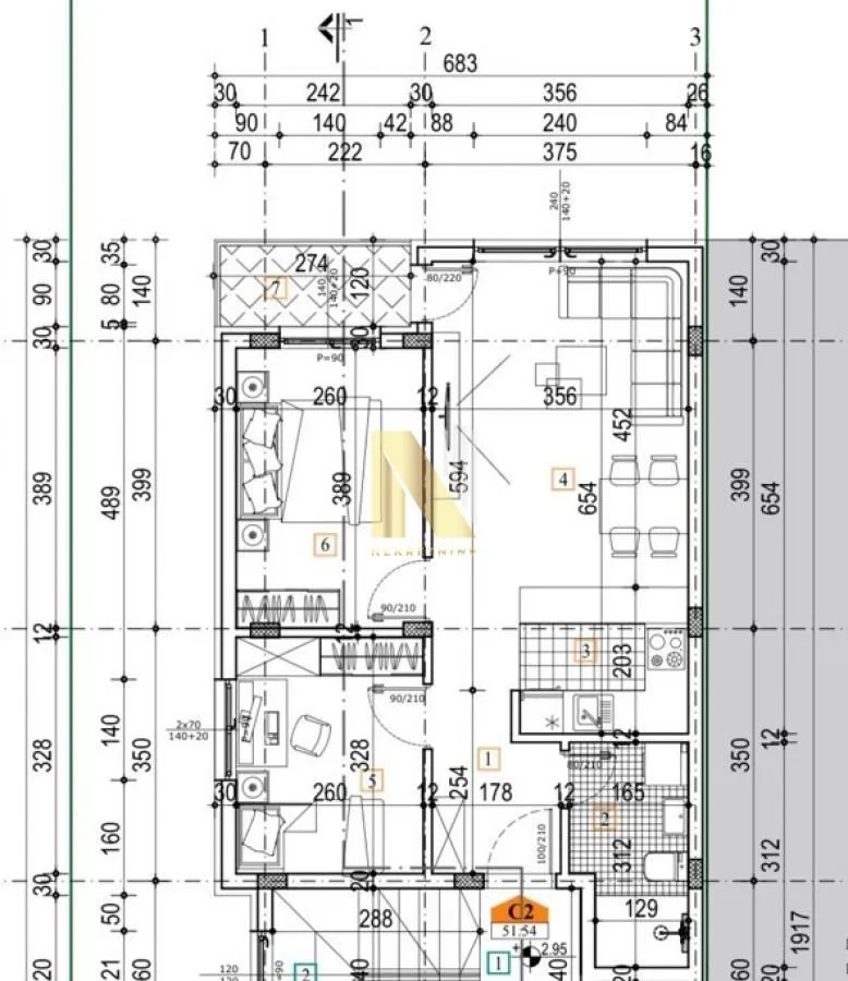 Prodaja, dvosoban stan, 52m², Veternička rampa, Novi Sad Sve Podlokacije