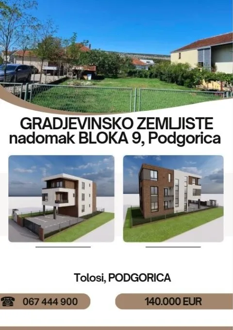 Prodaja, plac, 326m², Tološi, Podgorica