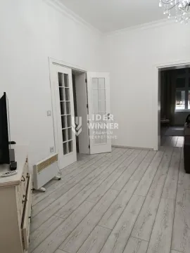 Dnevna soba sa svetlim zidovima, drvenim podom i dvokrilnim vratima. - image 15