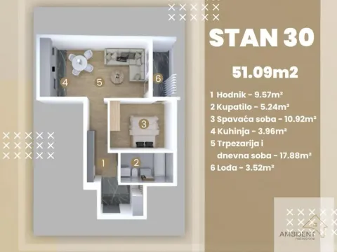 Prodaja, dvosoban stan, 51m², Centar, Stara Pazova - image 2