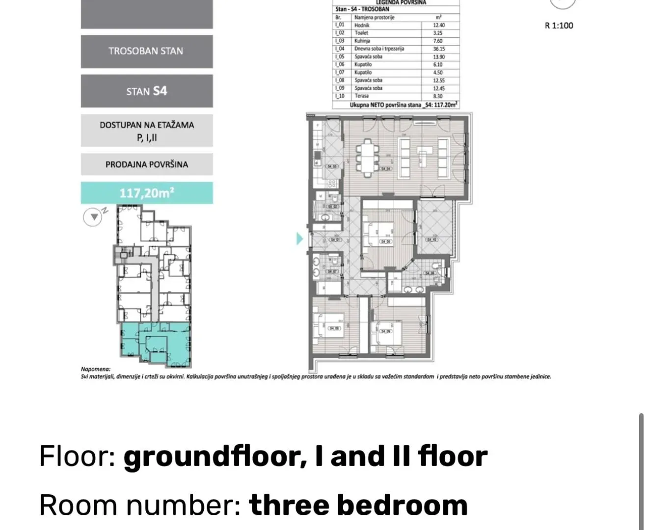 Prodaja, trosoban stan, 117m², Pod Goricom, Podgorica