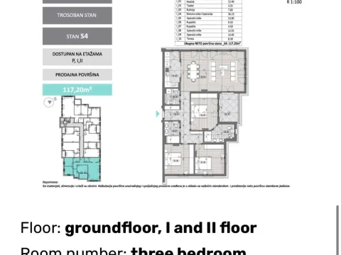 Sale, three bedroom apartment, 117m², Pod Goricom, Podgorica - image 4