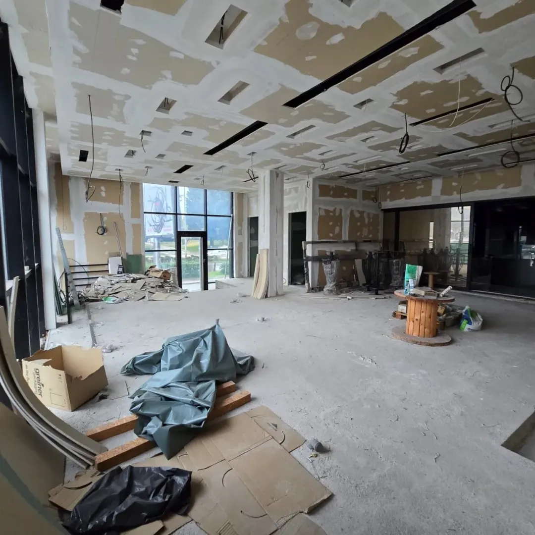 Large commercial space under renovation.