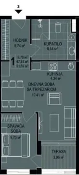 Sale, one bedroom apartment, 52m², Bečići, Budva - image 12