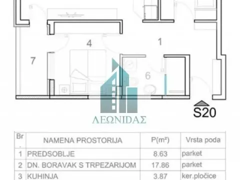 Sale, two bedroom apartment, 55m², Pantelej, Niš - image 2