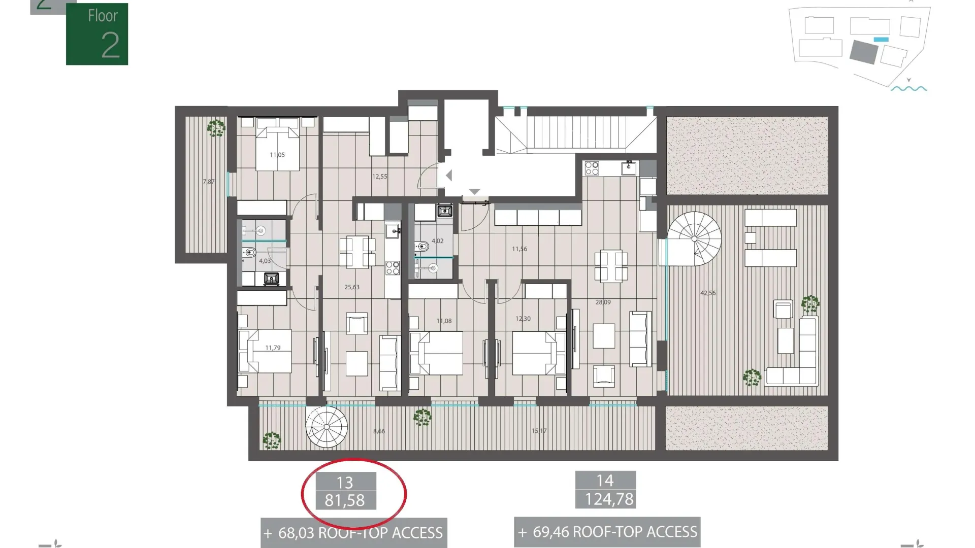 Prodaja, dvosoban stan, 82m², Centar, Tivat