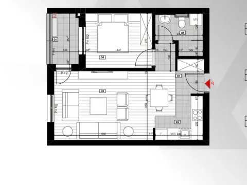 Sale, one bedroom apartment, 46m², Stari Aerodrom, Podgorica - image 2