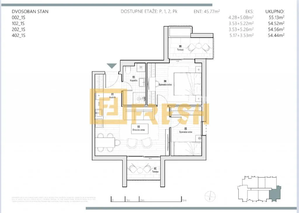 Sale, two bedroom apartment, 55m², Kolašin, Crna Gora