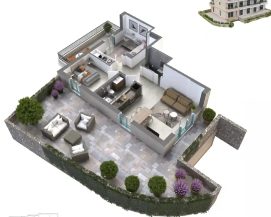 Sale, two bedroom apartment, 130m², Dobrota, Kotor