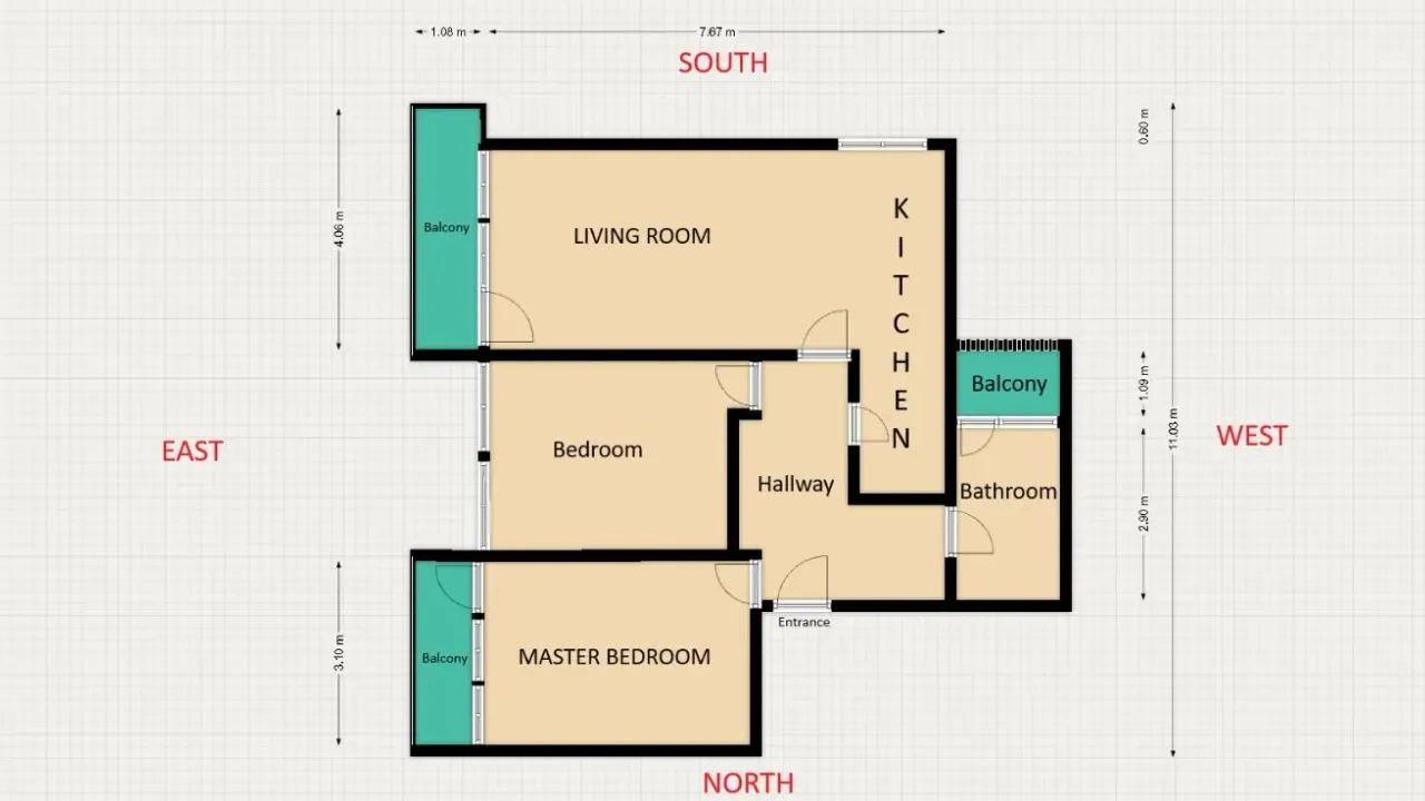 Sale, three bedroom apartment, 68m², Centar, Tivat
