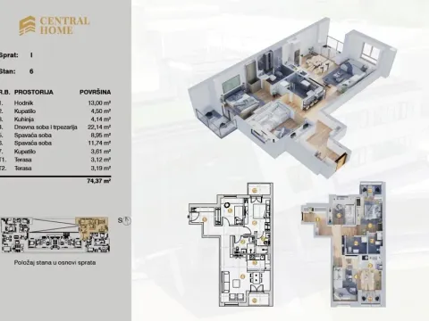 Prodaja, trosoban stan, 74m², Zvezdara Sve Podlokacije, Beograd - image 6