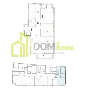 Floor plan of the apartment with room layout and position on the floor. - image 5