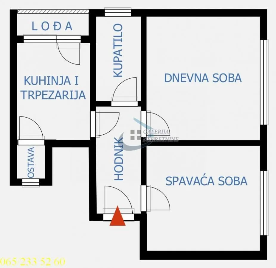 Sale, two bedroom apartment, 60m², Vračar Sve Podlokacije, Beograd