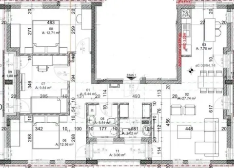 Osnova stana sa rasporedom prostorija i dimenzijama. - image 6