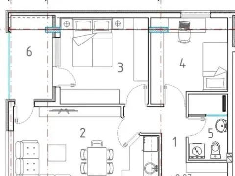 Sale, two bedroom apartment, 59m², Pantelej, Niš - image 3