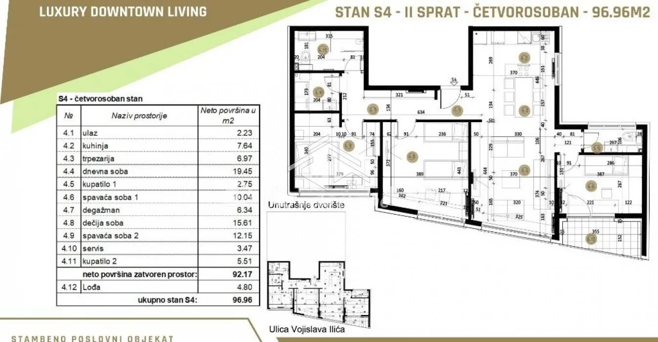 Prodaja, četvorosoban stan, 97m², Vračar Sve Podlokacije, Beograd