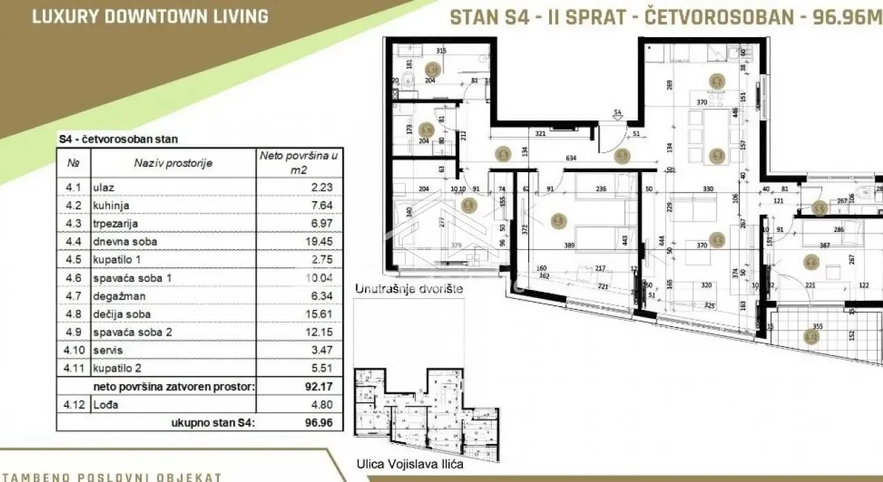 Sale, four bedroom apartment, 97m², Vračar Sve Podlokacije, Beograd
