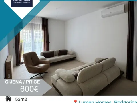 Rent, one bedroom apartment, 53m², 1 maj, Podgorica