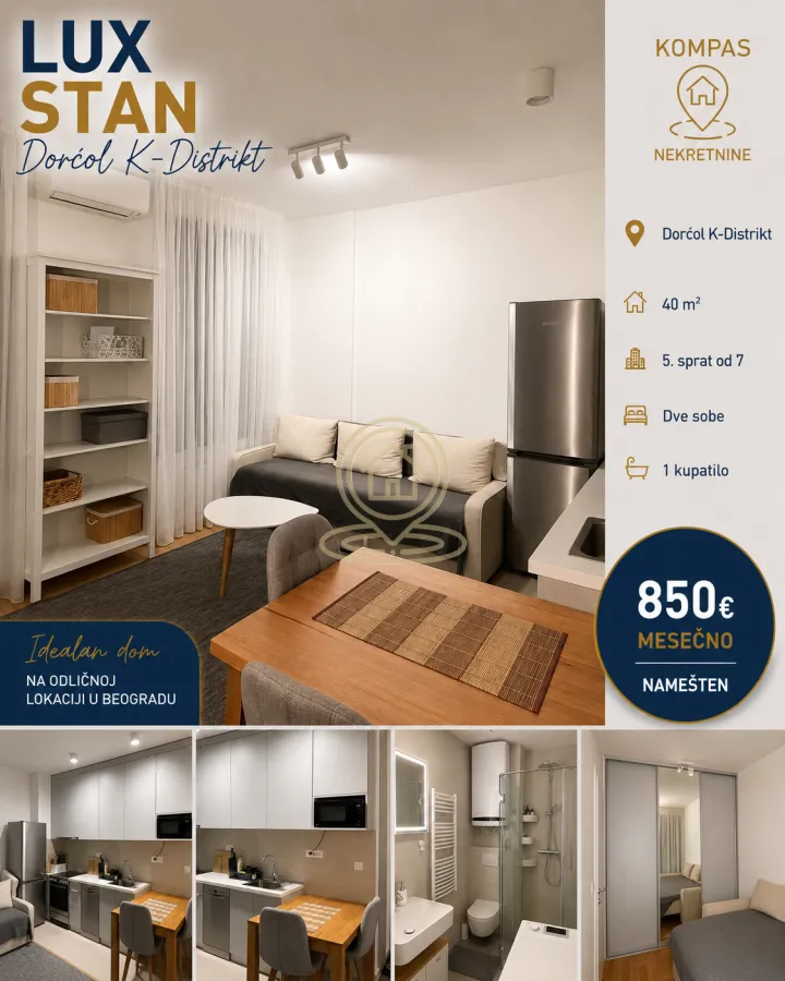 Rent, two bedroom apartment, 40m², Stari Grad, Beograd