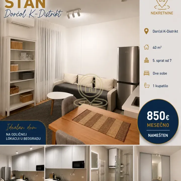 Izdavanje, dvosoban stan, 40m², Stari Grad, Beograd