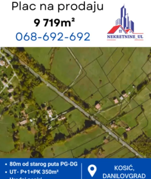 Sale, land lot, 9719m², Kosić, Danilovgrad
