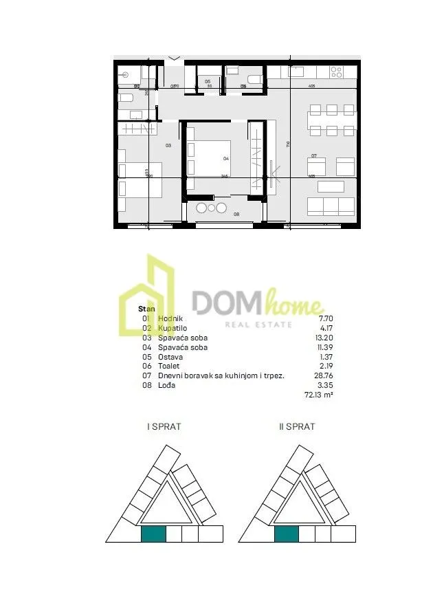 Prodaja, dvosoban stan, 72m², Donja Gorica, Podgorica