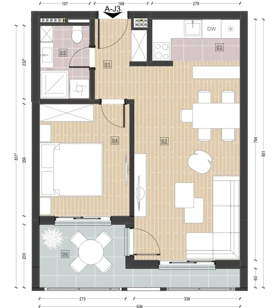 Sale, one bedroom apartment, 51m², Šušanj, Bar