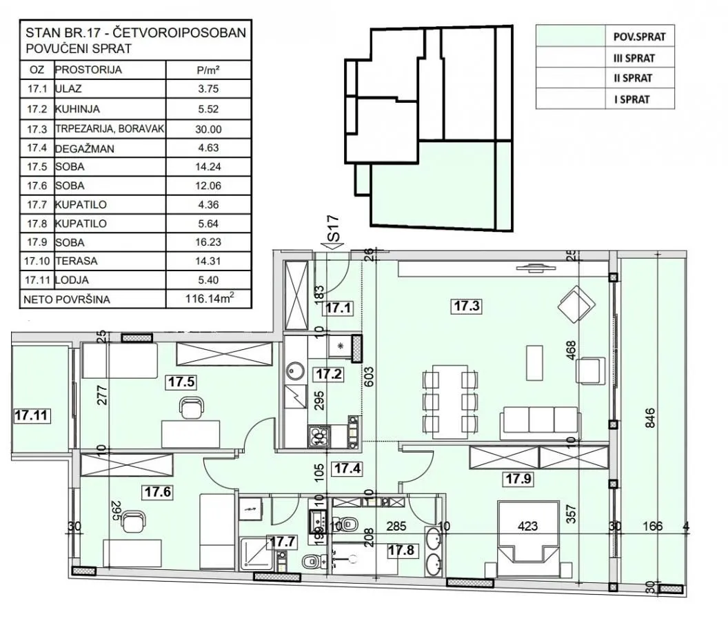 Sale, four bedroom apartment, 116m², Zemun Gornji Grad, Zemun Sve Podlokacije