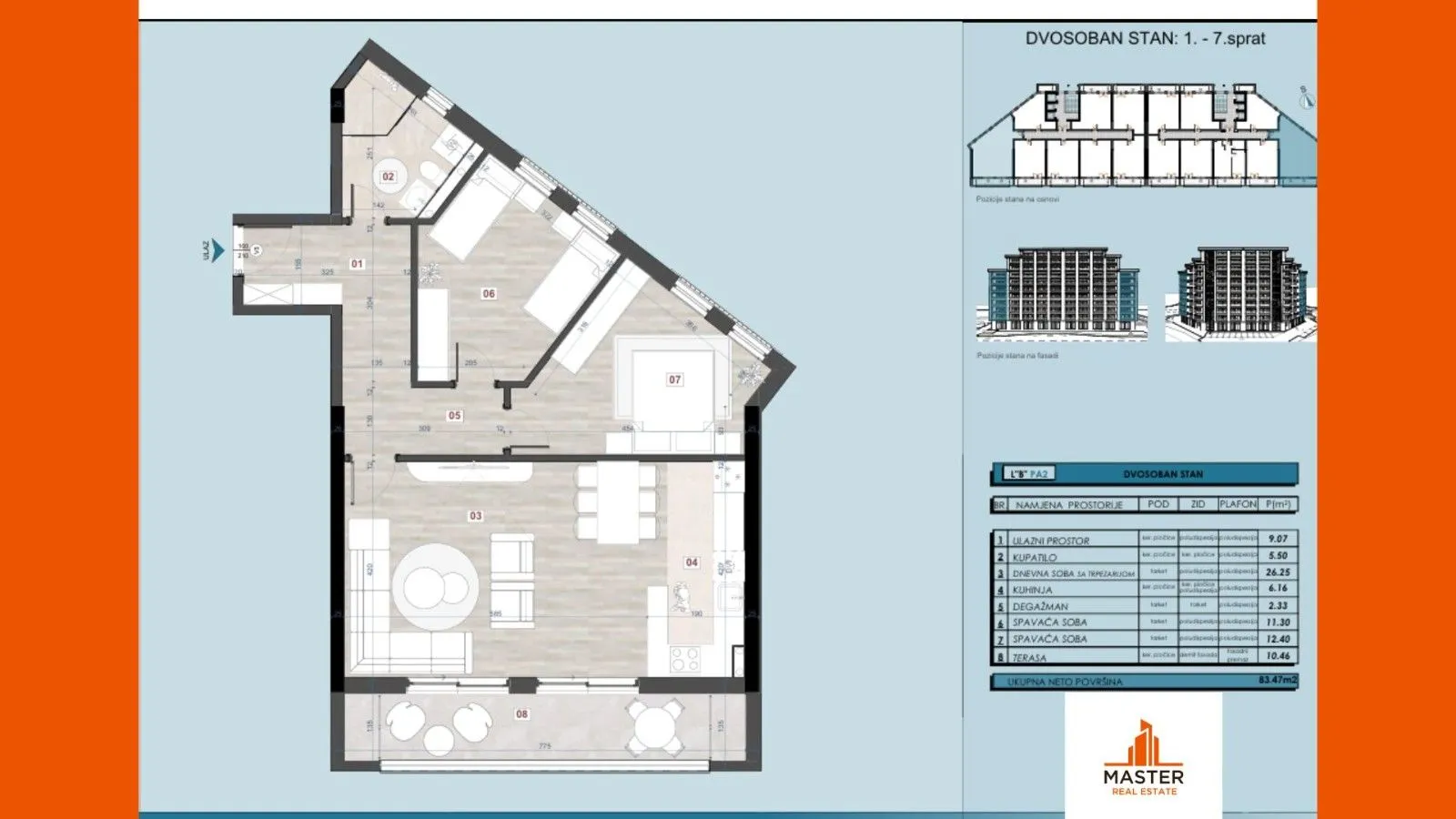 Sale, two bedroom apartment, 83m², Centar, Bar
