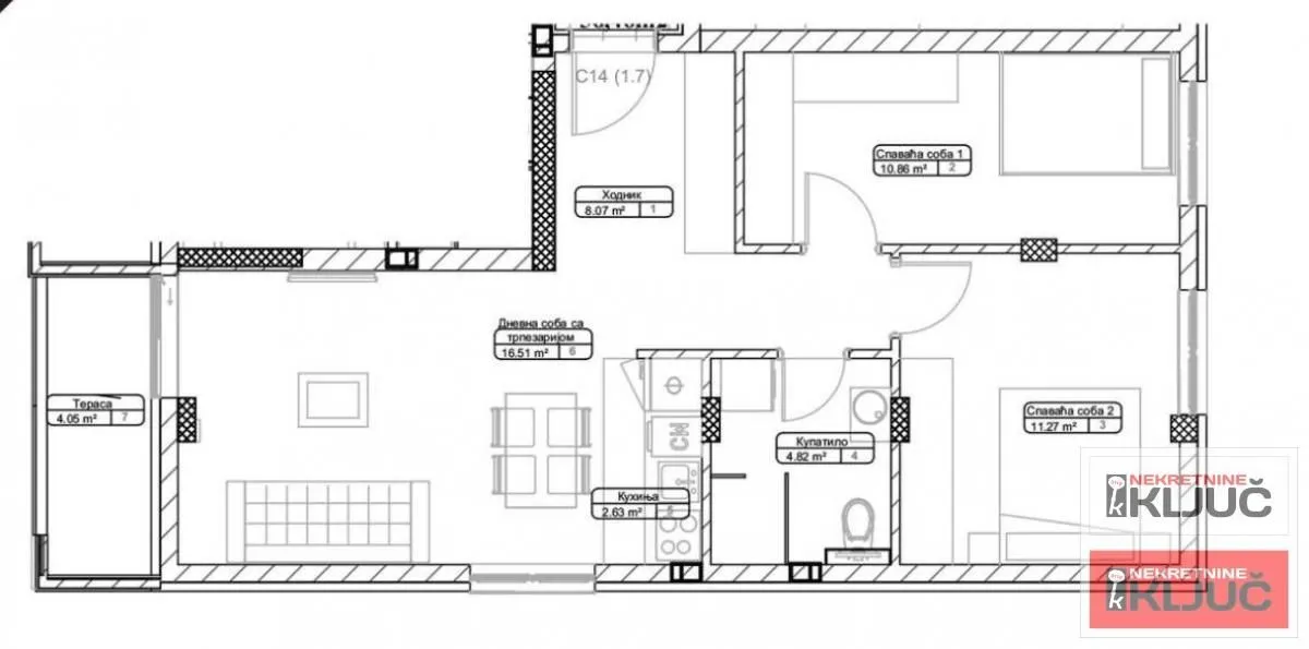 Prodaja, trosoban stan, 61m², Telep, Novi Sad Sve Podlokacije