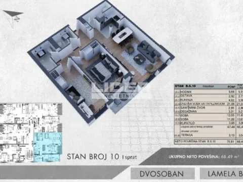 Sale, three bedroom apartment, 68m², Centar, Pančevo - image 9