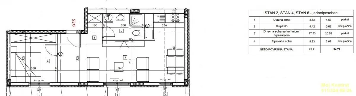 Sale, one bedroom apartment, 45m², Zemun Sve Podlokacije, Beograd