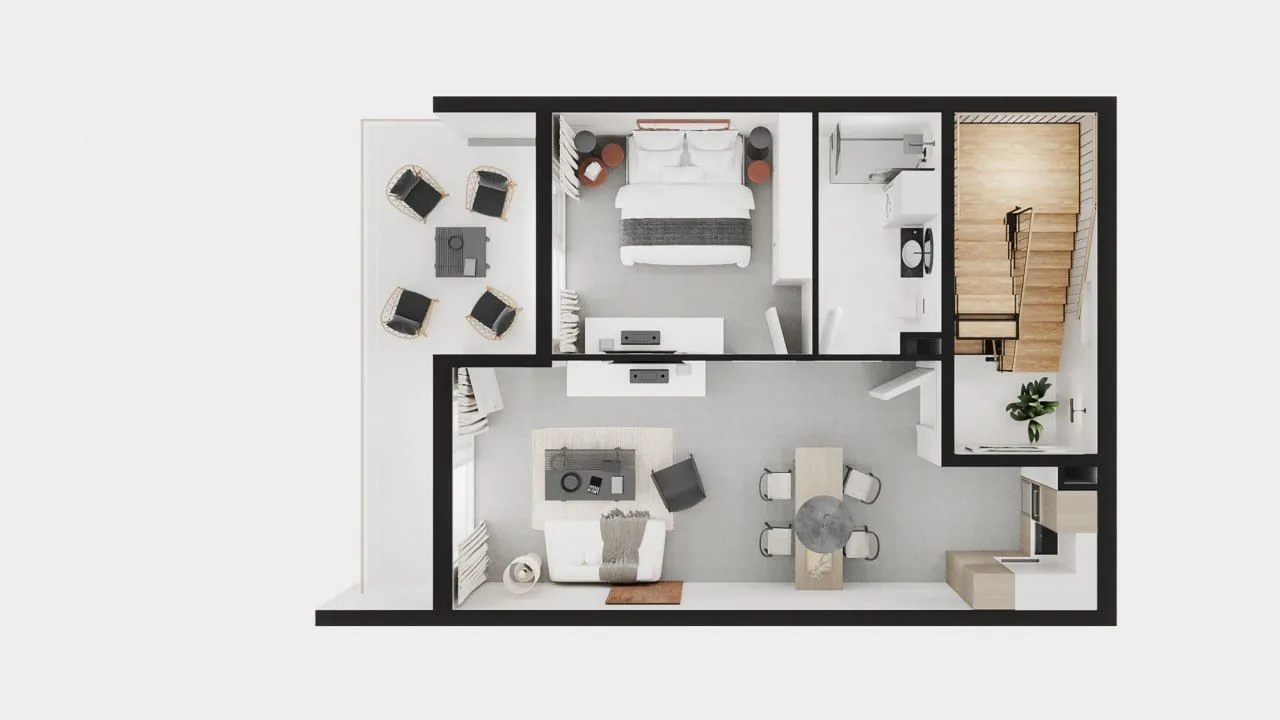 Prodaja, jednosoban stan, 56m², Bonići, Tivat
