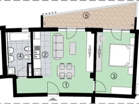 Sale, one bedroom apartment, 58m², Bečići, Budva - image 4