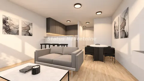 Modern open-plan living area with a living room, kitchen, and dining space. - image 5