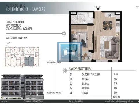 Prodaja, jednosoban stan, 36m², Vrnjačka Banja, Srbija - image 2