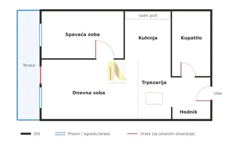 Osnova stana sa rasporedom prostorija. - image 11