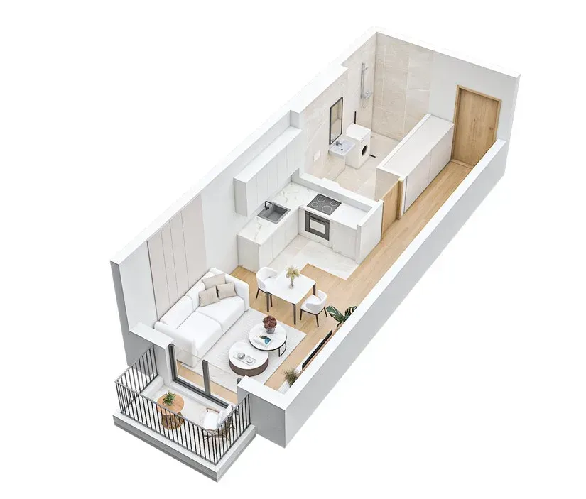 Sale, studio apartment, 29m², Stari Aerodrom, Podgorica