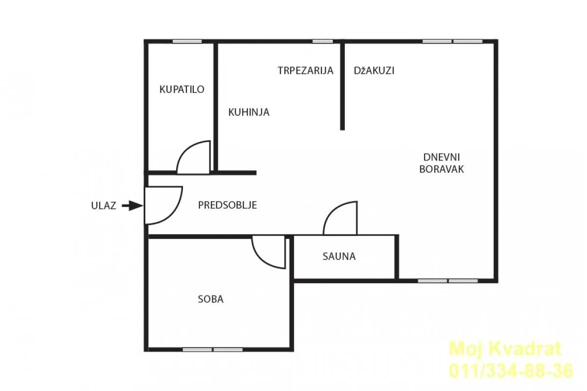 Sale, two bedroom apartment, 44m², Mirijevo Sve Podlokacije, Beograd