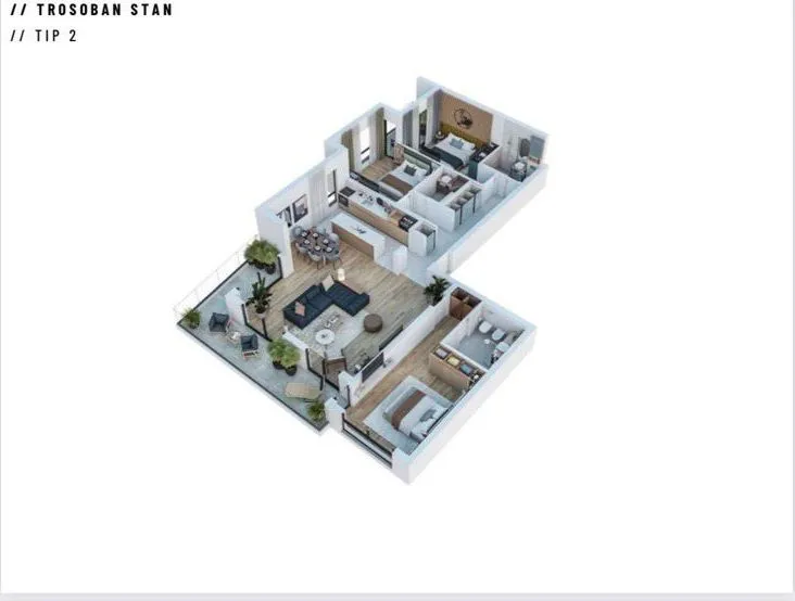 Sale, three bedroom apartment, 113m², Ilino, Bar