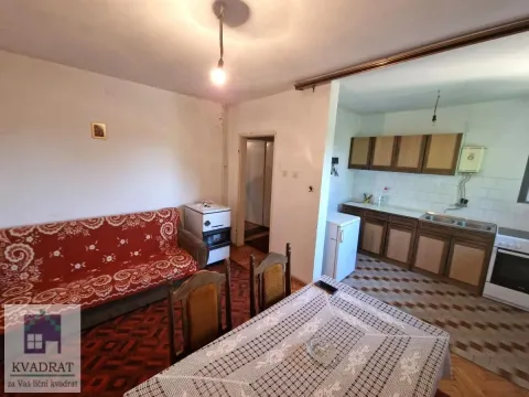 Dnevna soba sa kaučem, trpezarijskim stolom i kuhinjom u pozadini. - image 17