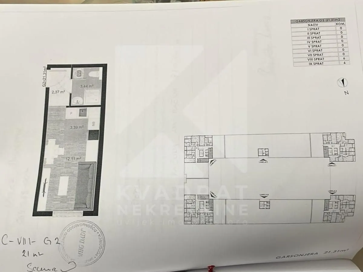 Sale, studio apartment, 21m², Stari Aerodrom, Podgorica