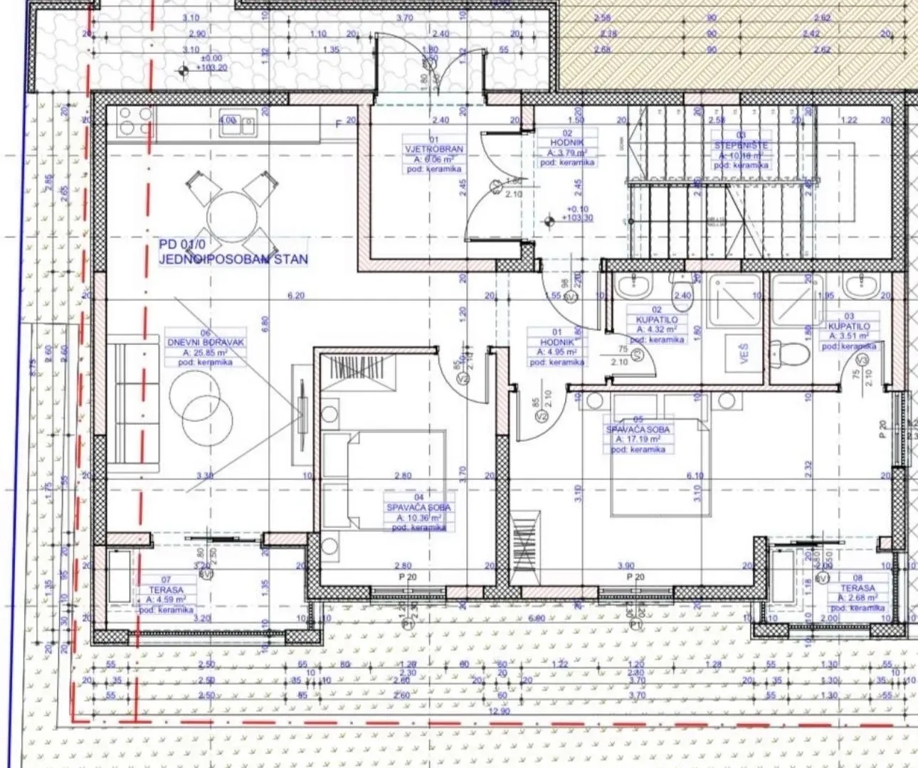 Sale, two bedroom apartment, 73m², Zeleni Pojas, Bar