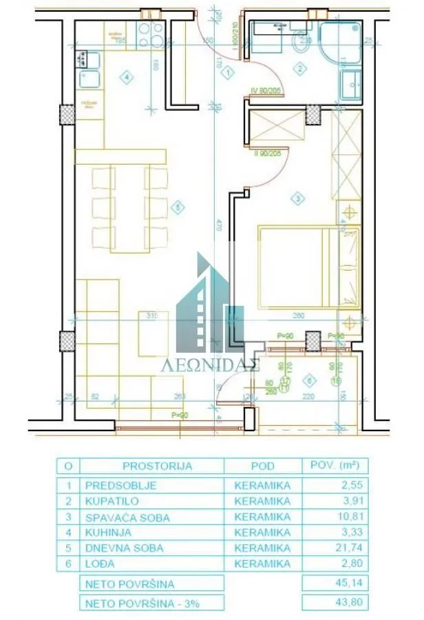 Prodaja, jednosoban stan, 43m², Palilula, Niš