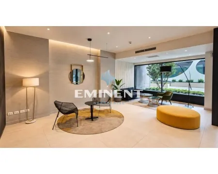 Spacious bright living room with modern furniture and large windows. - image 9