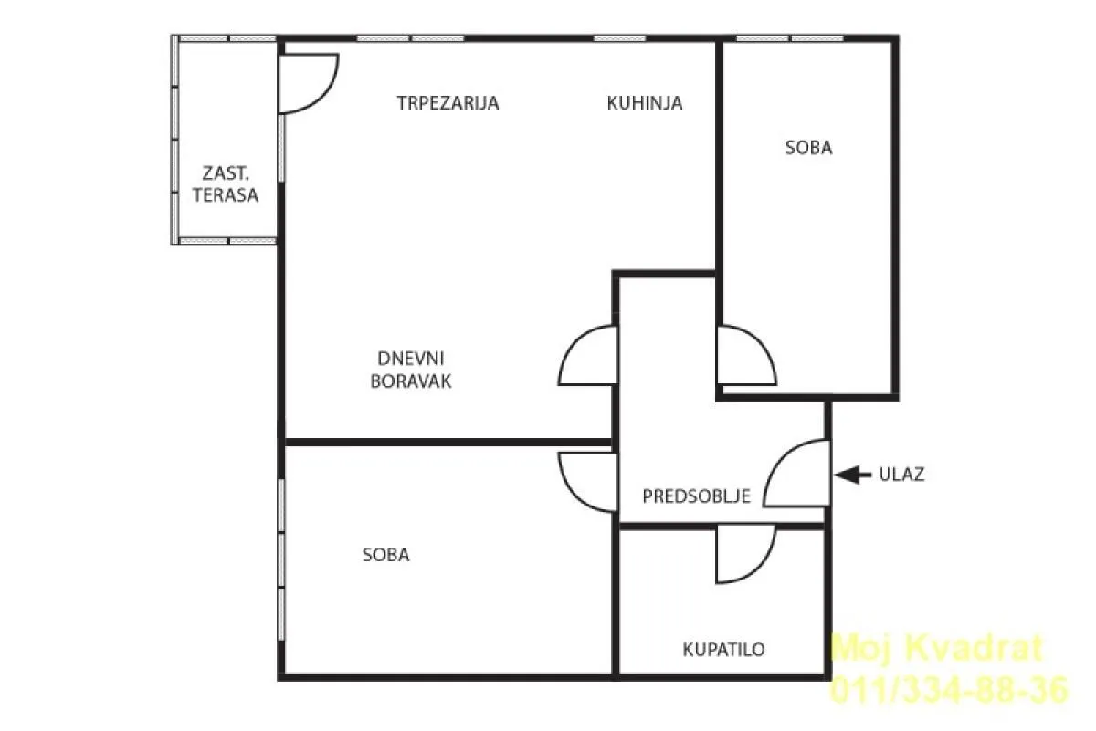 Sale, three bedroom apartment, 61m², Filmski Grad, Beograd